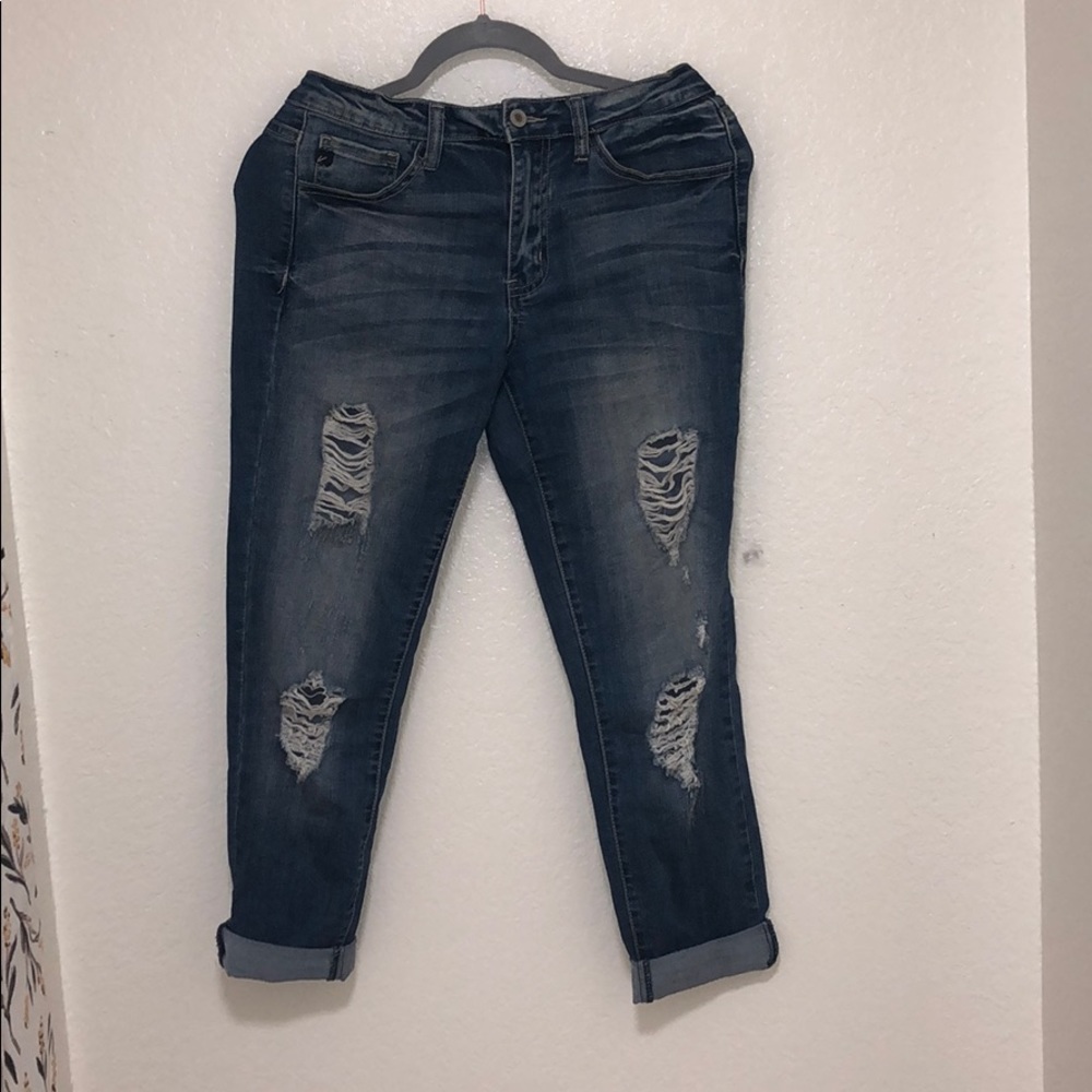 KanCan Ripped Blue Jeans Size: 28